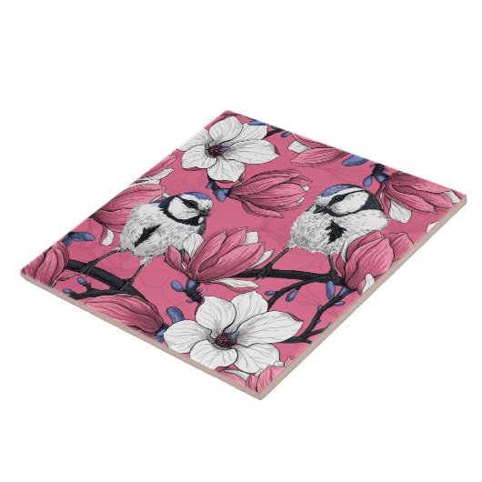 Carreau Heure du printemps en rose (Côté)