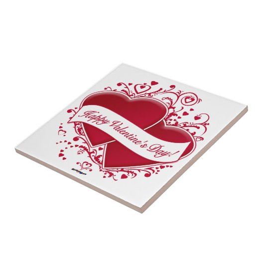 Carreau   Heureuse Sainte-Valentin !Coeurs rouges (Côté)