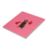 Carreau Heureuse Sainte-Valentin du chocolat du Labrador (Côté)