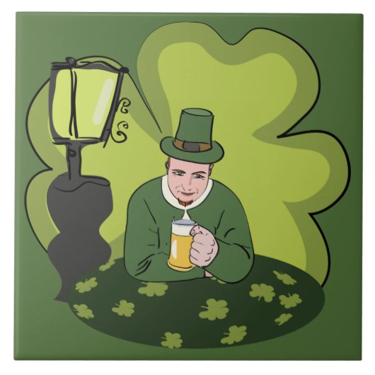 CARREAU "HEUREUX ST. JOUR DE PATRICK" LEPRECHAUN (Devant)
