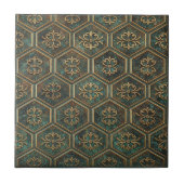 Carreau Hexagonal Teal & Bronze Terni #17 ID1227 (Devant)