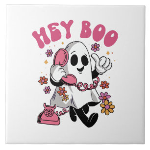 Carreau Hey Boo - Fantôme Groovy Halloween