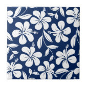 Carreau hibiscus bleu et blanc (Devant)