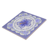 Carreau Hibiscus & dentelle BLEU (Côté)