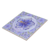 Carreau Hibiscus & dentelle BLEU (Côté)