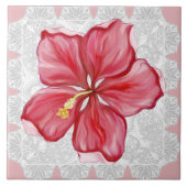 Carreau Hibiscus & dentelle RED (Devant)