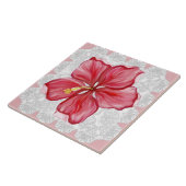 Carreau Hibiscus & dentelle RED (Côté)