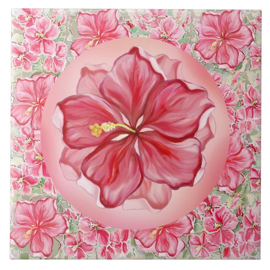 Carreau Hibiscus & dentelle RED (Devant)