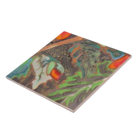 Carreau Hibiscus orange Partie 10 de 12 (Côté)