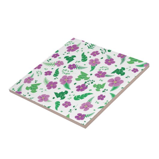 Carreau Hibiscus pourpre (Côté)