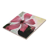 Carreau Hibiscus rose fleur tropicale été exotique floral (Côté)