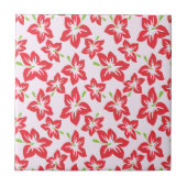 Carreau Hibiscus Rouge, Fleurs Rouges, Motif De Fleurs (Devant)