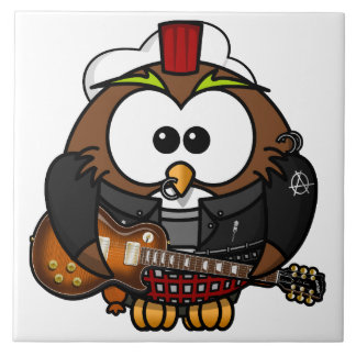 Carreau Hibou avec la guitare