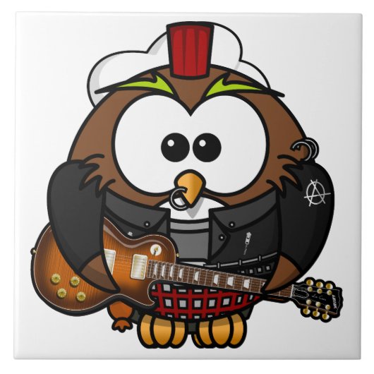 Carreau Hibou avec la guitare (Devant)