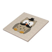 Carreau Hibou avec la moustache et le casquette (Côté)