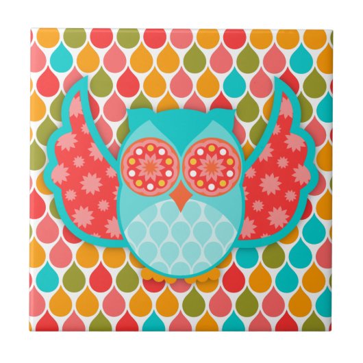 Carreau Hibou Boheme bleu (Devant)