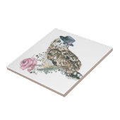 Carreau Hibou d'aquarelle (Côté)