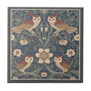 Carreau Hibou Motif Vintage William Morris style Hibou