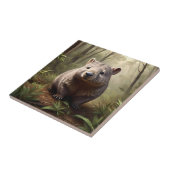 Carreau "Hidden in the Bush : An Aussie Wombat in the Wild (Côté)