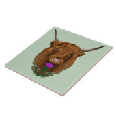 Carreau Highland Scottish Vache Purple Celple Knot Work (Côté)