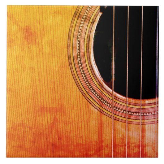 Carreau Hip Distressed Musical Acoustique Guitare (Devant)