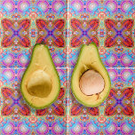 Carreau Hippie colorée Boho Kaleidoscopique Art fractal<br><div class="desc">Design de tuiles décoratives vibreuses et uniques,  avec un motif transparent aux formes géométriques dans les tons rose,  violet,  bleu,  rouge et jaune.</div>