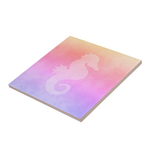 Carreau Hippocampe à pignon jaune violet (Côté)