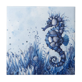 Carreau Hippocampe Coquillages
