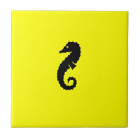 Hippocampe de Glow_Black-on-Yellow d'océan