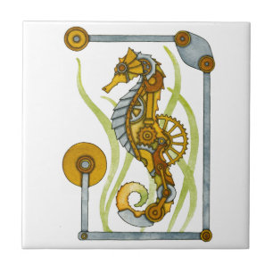 Carreau Hippocampe de Steampunk