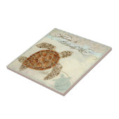 Carreau Hippocampe de tortue de collage de bord de la mer (Côté)