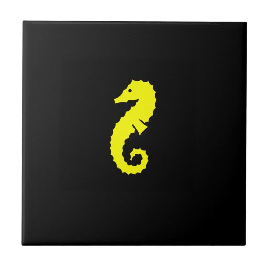 Carreau Hippocampe jaune-sur-noir (Devant)