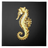 Carreau Hippocampe Polygonal Or (Devant)