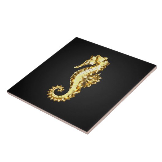 Carreau Hippocampe Polygonal Or (Côté)