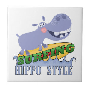 Carreau Hippopotame de surfer