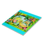 Carreau hippopotame et oiseaux aux couleurs vives (Côté)