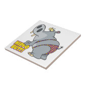 Carreau hippopotame hippo babt bikini (Côté)