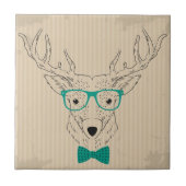 Carreau Hipster Reindeer Elk avec des lunettes grungy Noël (Devant)