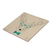 Carreau Hipster Reindeer Elk avec des lunettes grungy Noël (Côté)