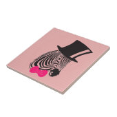 Carreau Hipster Zebra avec chapeau supérieur et Cravate Bo (Côté)