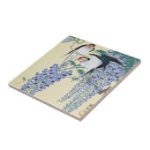 Carreau hirondelles et bactéries par Ohara Koson (Côté)