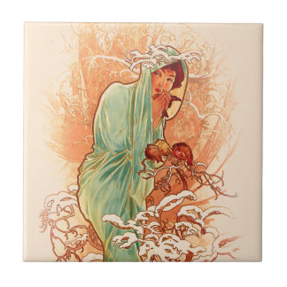 Carreau Hiver - Alphonse Mucha Art Nouveau