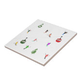 Carreau Hiver Downhill Skieurs aériens Motif de ski (Côté)