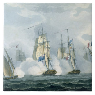 Carreau HMS Sirius, capitaine Rowse engageant un Squadr