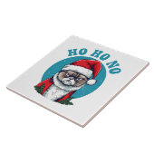Carreau Ho ho non - drôle de chat grumpy santa (Côté)