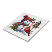Carreau Holiday Snowman Ceramic Tile (Côté)