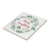 Carreau Holly Berry Pine Wreath Joyeux Tout Vacances (Côté)