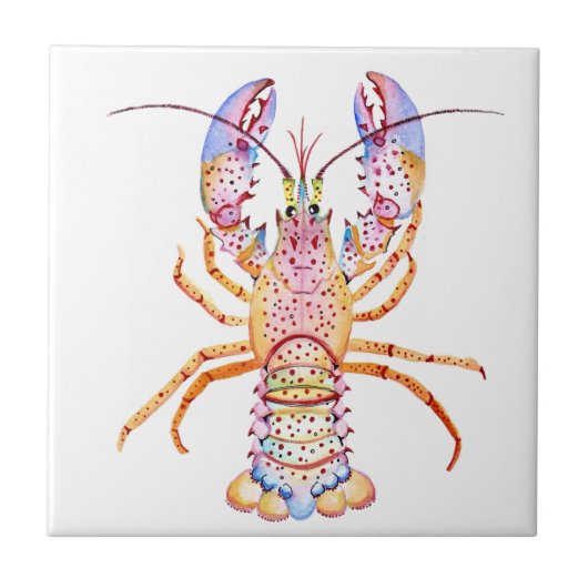 Carreau Homard rose et bleu (Devant)