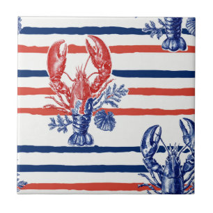 Carreau Homard Rouge Blanc Bleu Patriotique Étoiles (6)