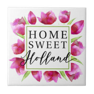 Carreau Home Sweet Holland : Tulipes roses Cadeau néerland